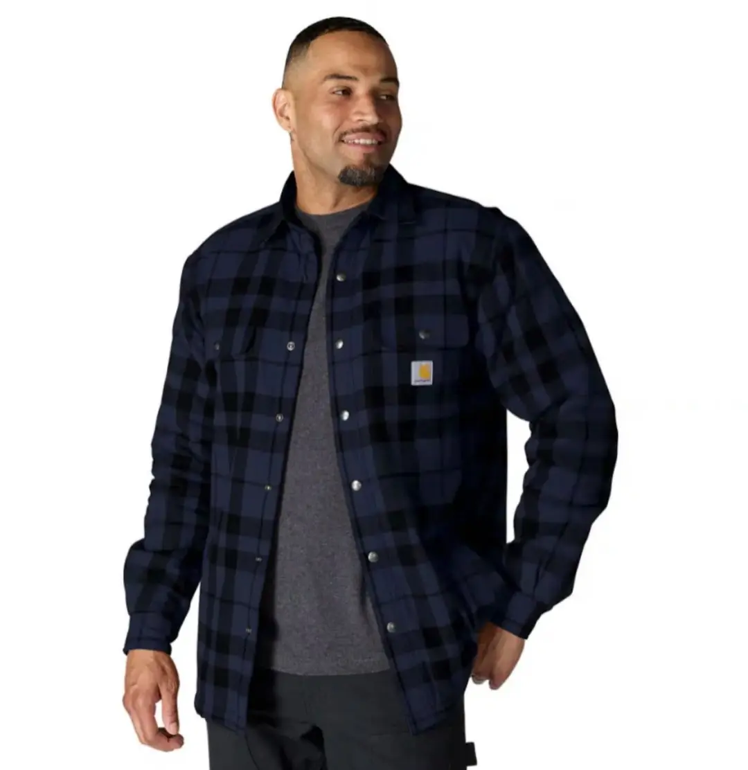 Carhartt Hubbard Plaid Shirt - M - Blauw/Zwart - afbeelding 6 van 6