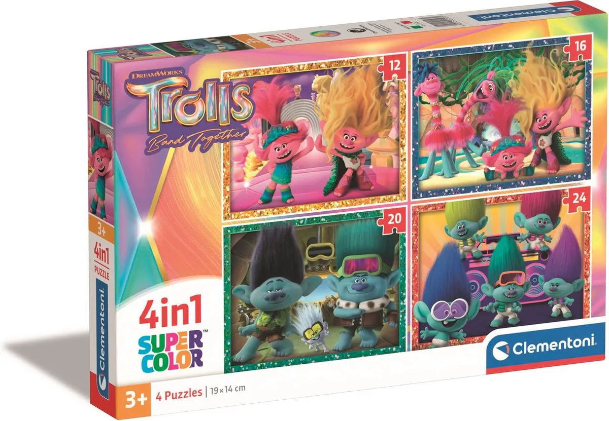 Clementoni Trolls 4-in-1 Puzzel 72 Stuks