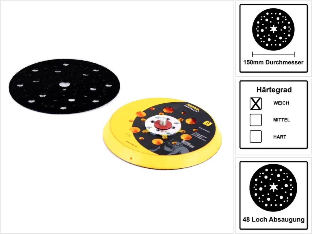 Mirka Steunschijf 150mm CEROS/DEROS/PROS 5/16 SOFT