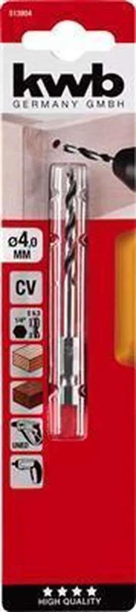 KWB Houtboor 4mm 6-Kant - 1 Stuk
