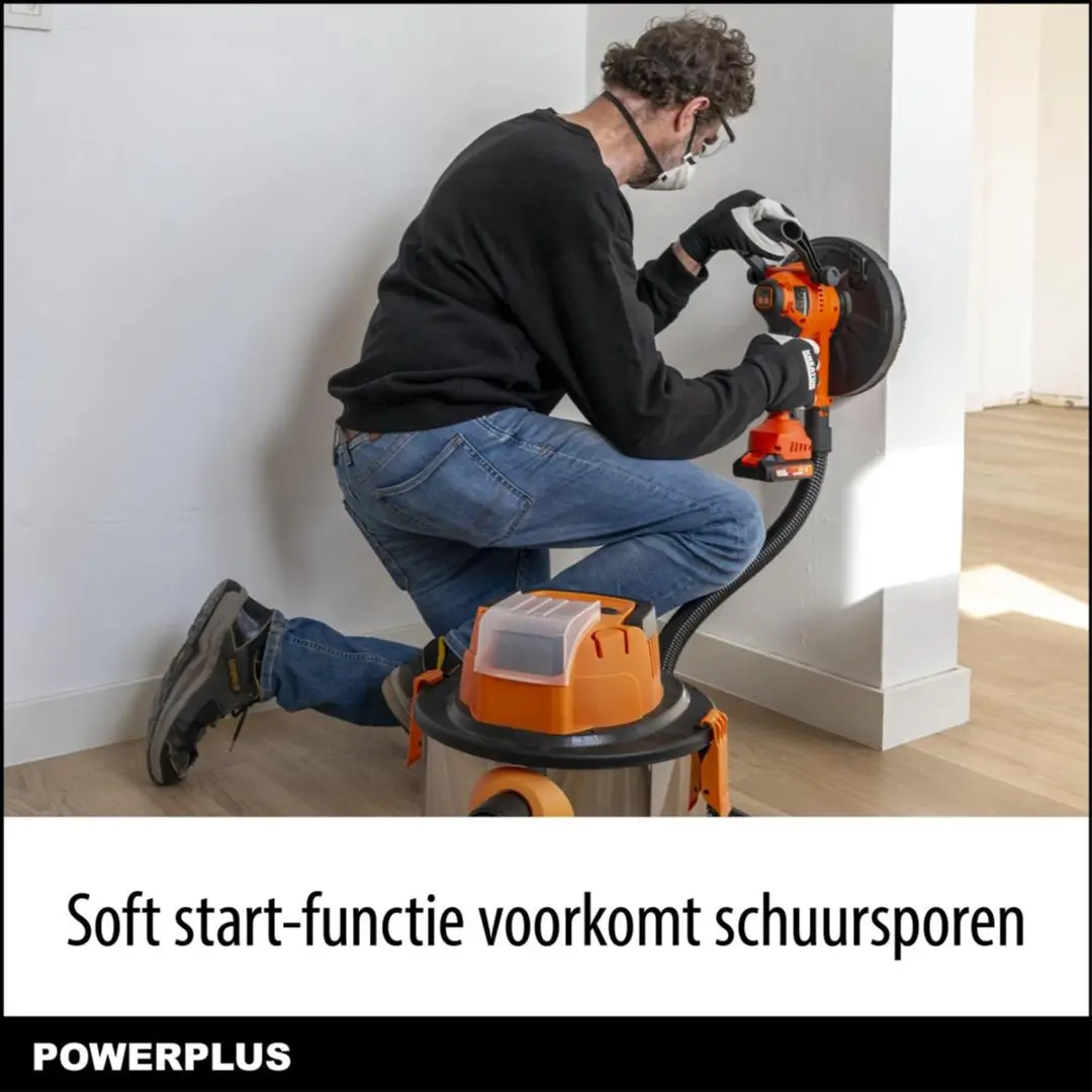 Powerplus POWDP50900 Wand- & Plafondschuurmachine 20V - Ø225mm