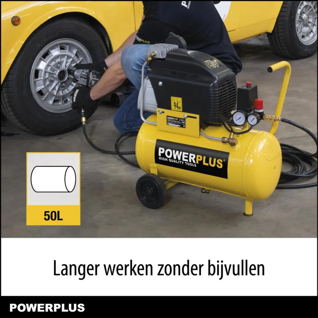 Powerplus POWX1760 Luchtcompressor 1500W 8 bar 50L