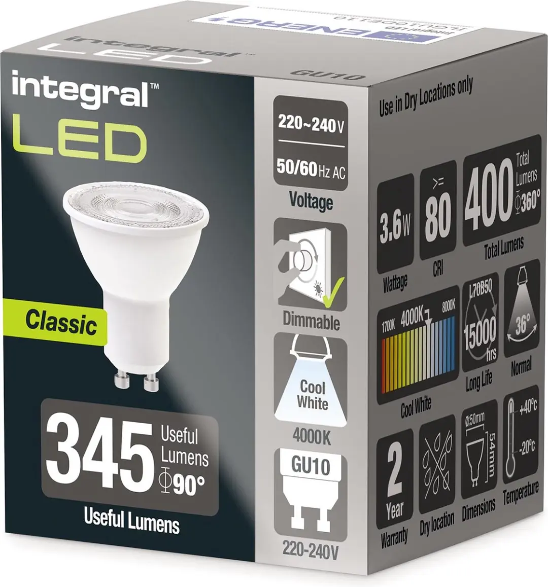Integral OutledTL GU10 LED Spot 4W - 4000K - Neutraal Wit