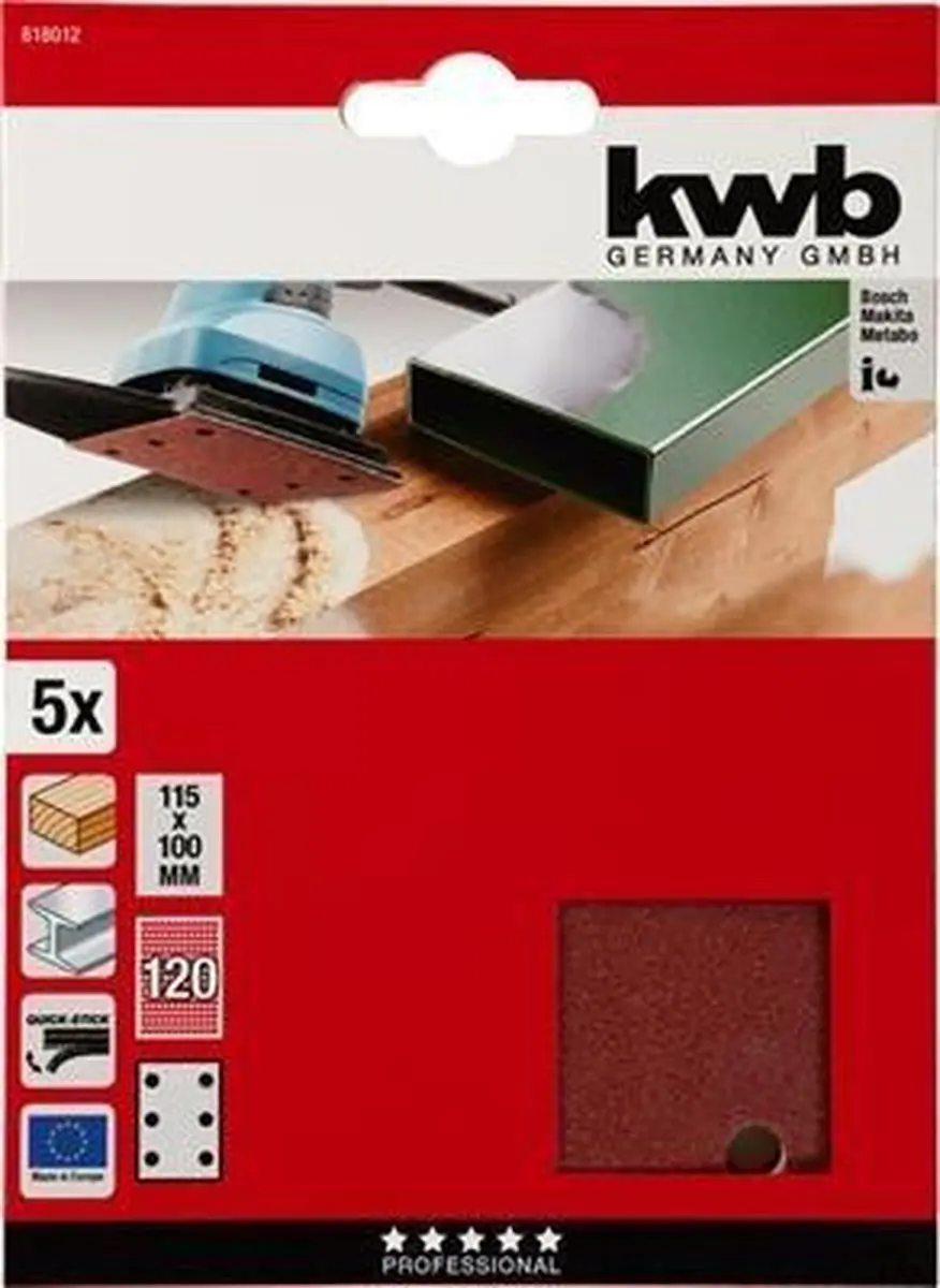 KWB Schuurstrook 115x100mm Korrel 120