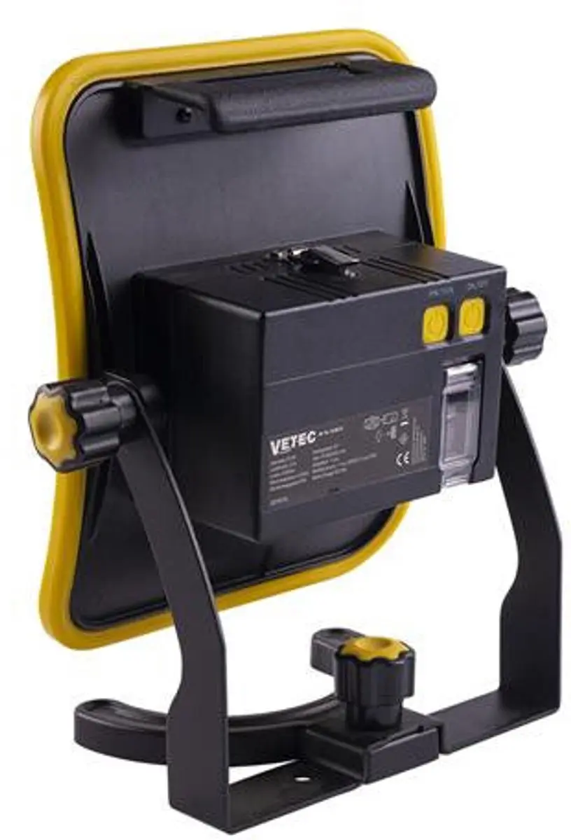 VETEC LED Dual Accu Bouwlamp 25W - Zwart/Geel