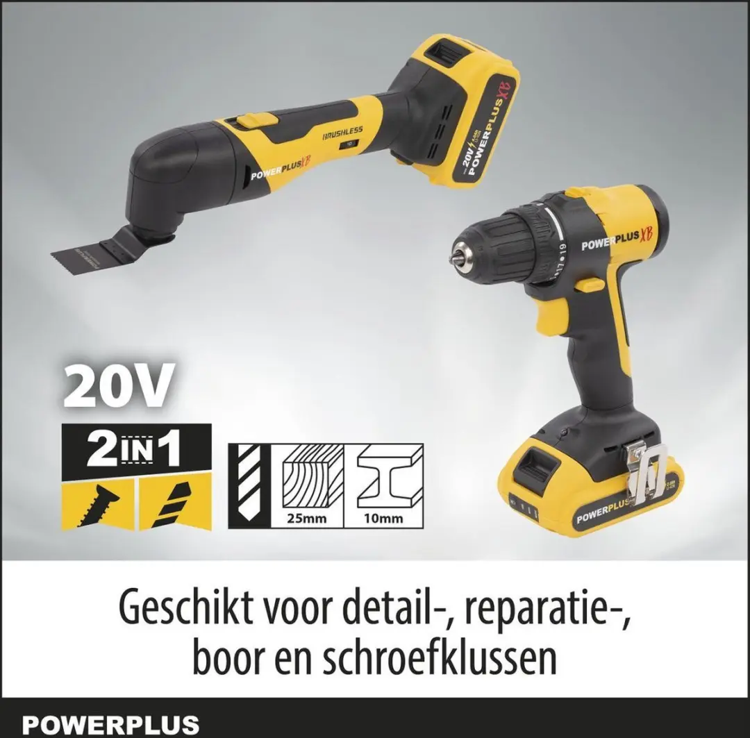 Powerplus POWX00830 Accu Gereedschapsset 20V - 1 Accu - afbeelding 6 van 6