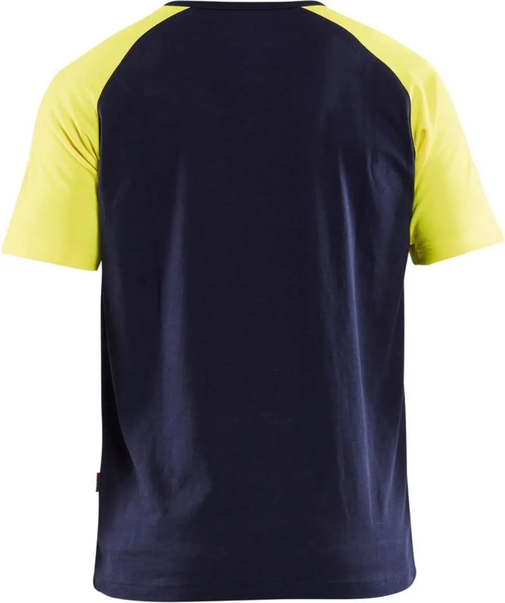 Blåkläder T-shirt 3515-1030 Marine/High Vis Geel - XL