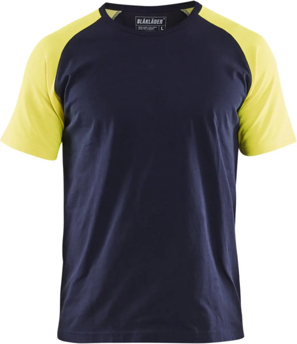Blåkläder T-shirt 3515-1030 Marine/High Vis Geel