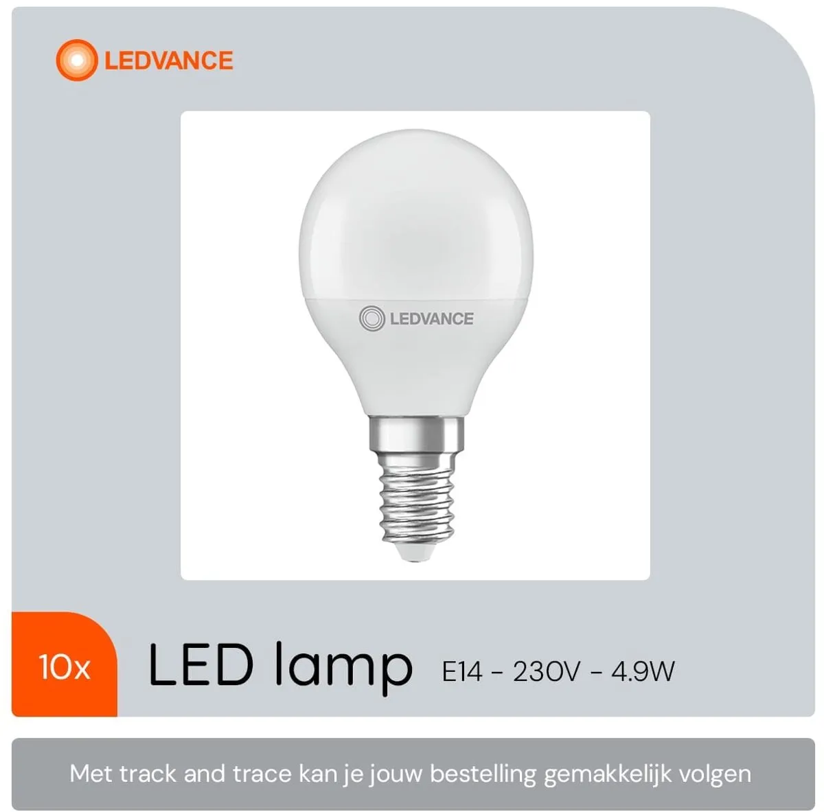 LEDVANCE LED Filament Kogellamp E14 4.9W - 10 Stuks