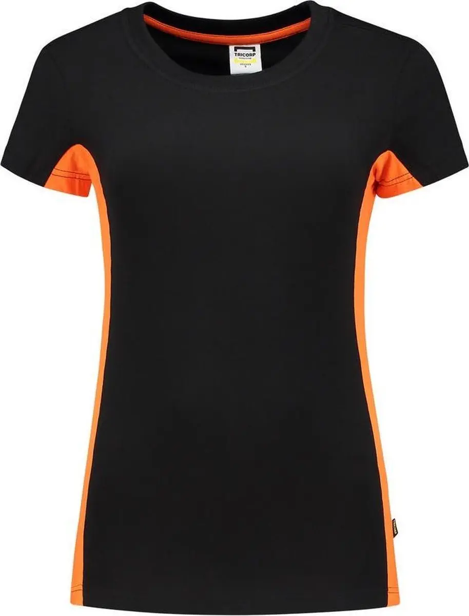 Tricorp T-shirt Bi-color Dames 102003 - XL - Zwart/Oranje