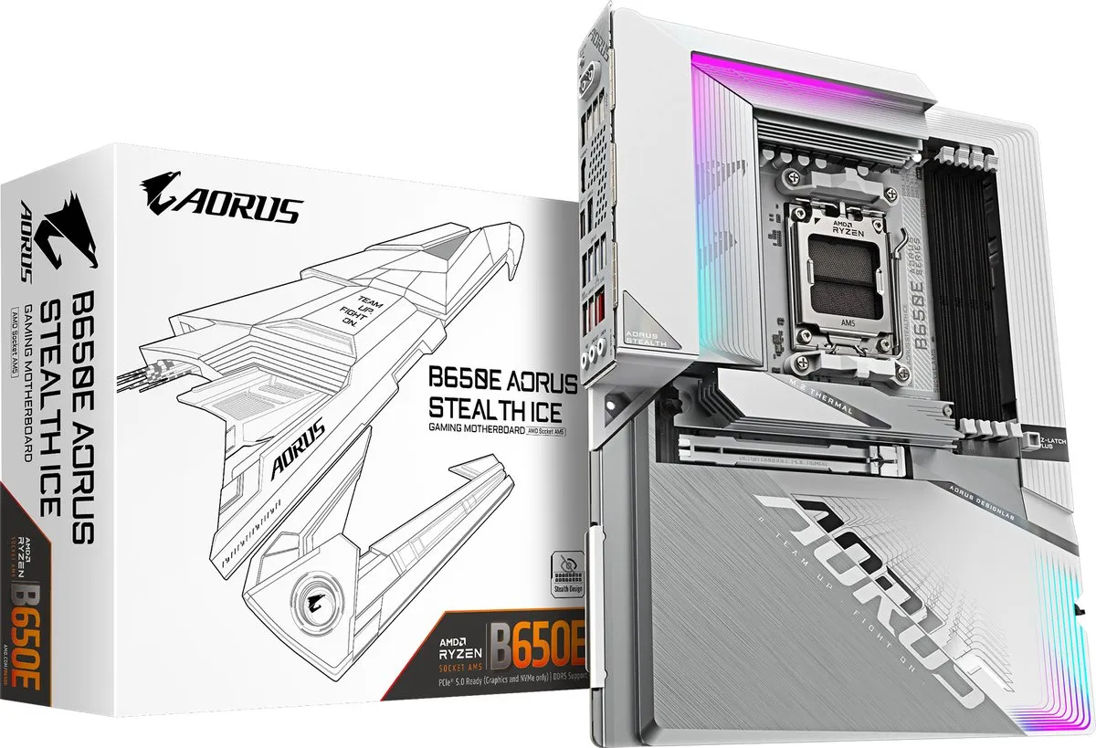 Gigabyte B650E AORUS STEALTH ICE Moederbord - AM5