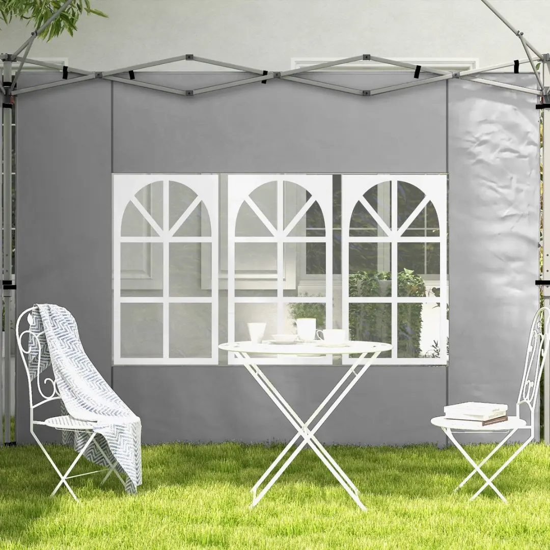 Outsunny Zijwanden Partytent Oxford 295x195cm - Lichtgrijs