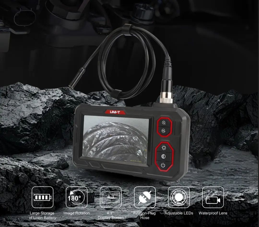 UNI-T UT667 Industriële Endoscoop 10m - 4.3" HD Scherm - 8mm Sonde