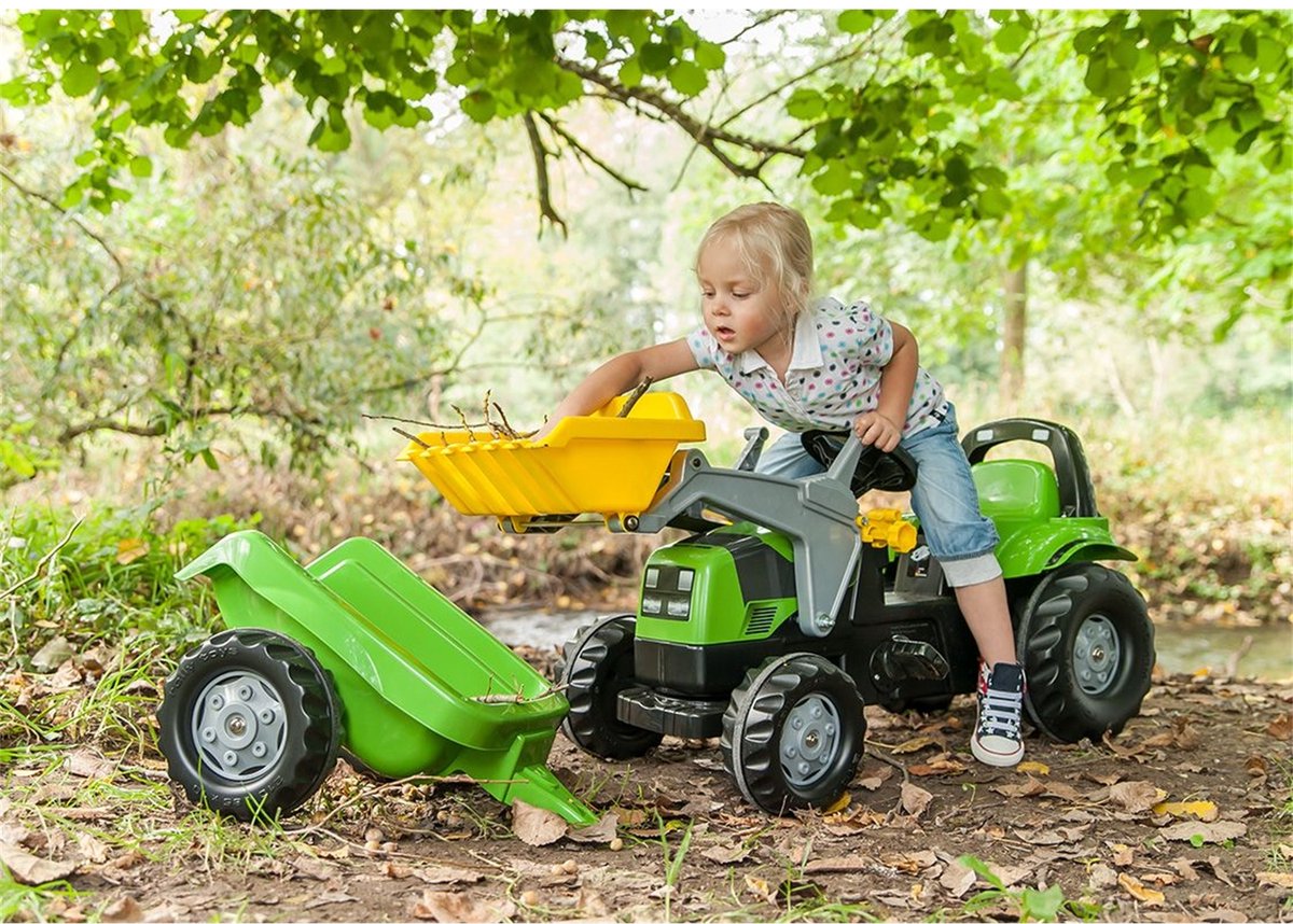 Rolly Toys RollyKid - Traptractor met Frontlader en Aanhanger