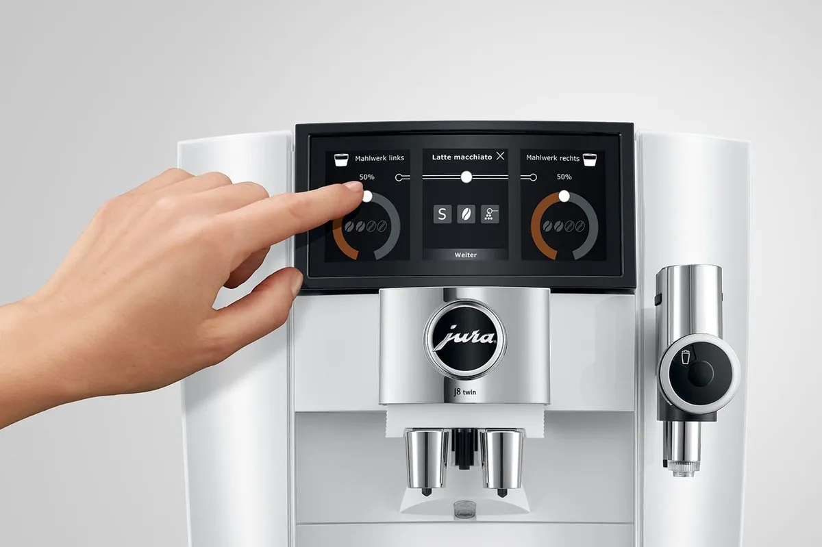 Jura J8 twin Diamond White Volautomatische Espressomachine - 2 Kopjes