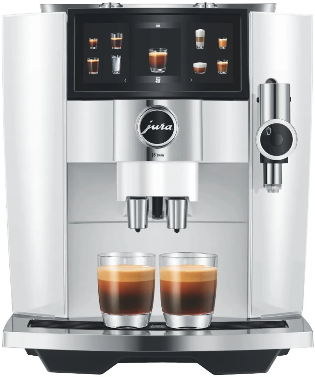 Jura J8 twin Diamond White Volautomatische Espressomachine - 2 Kopjes