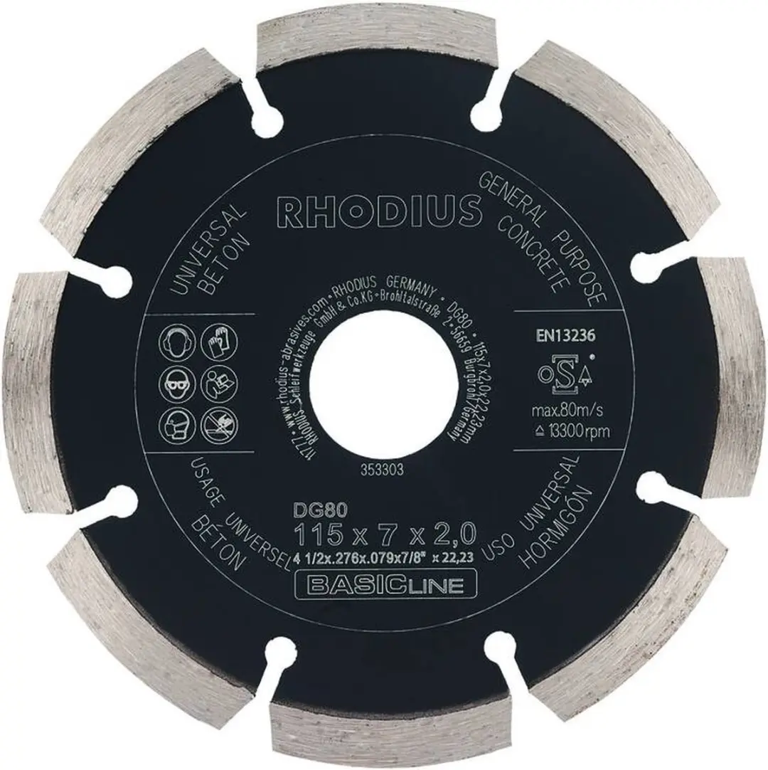 Rhodius Diamantzaagblad DG80 CONCRETE 230mm - Beton