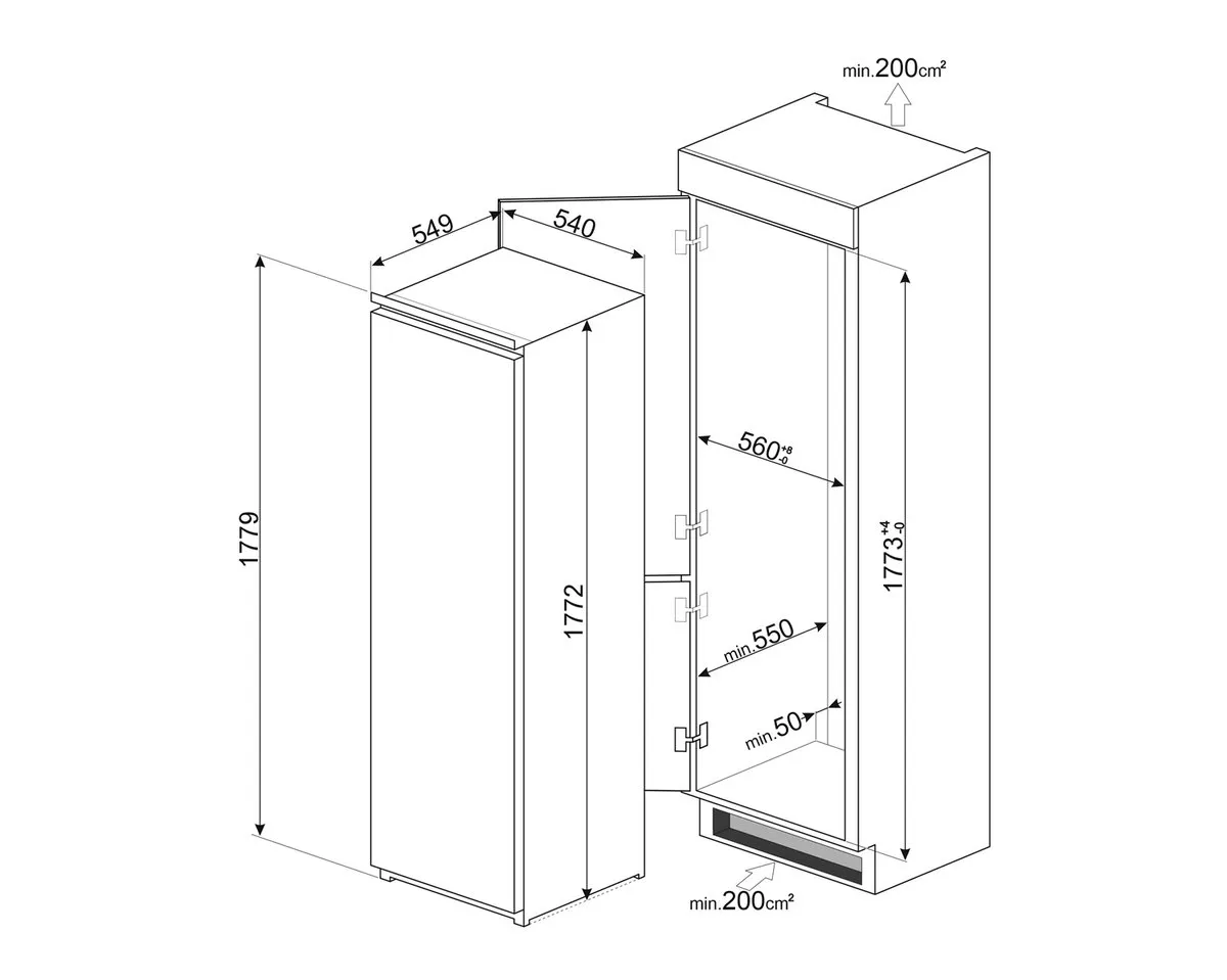 Smeg ZAS8F174NE Ingebouwde Vriezer 204L - 7 Vakken - afbeelding 3 van 4