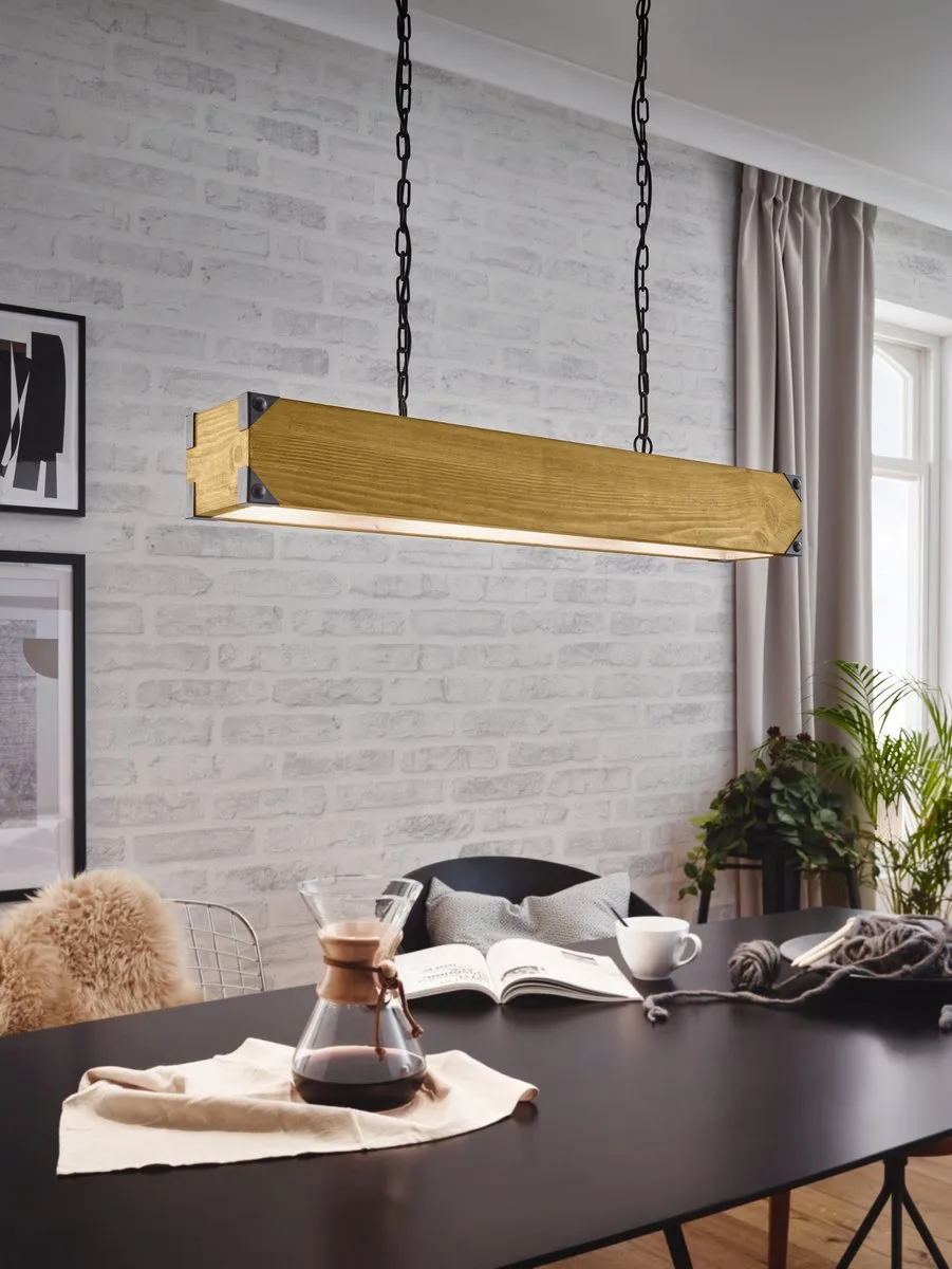 Eglo Harborough Hanglamp 4x E27 - Zwart - afbeelding 6 van 6