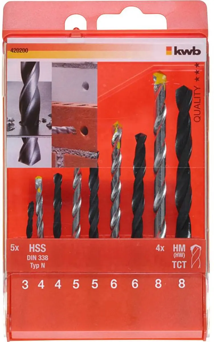 KWB Universeel Boorassortiment 9-delig - 3-6mm