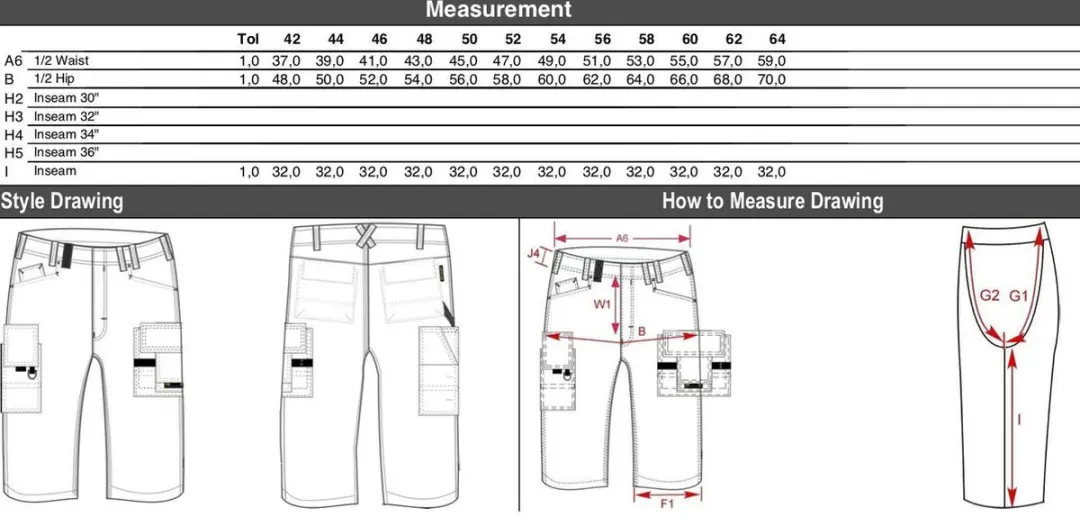 Tricorp Worker Canvas Korte Werkbroek 502006 - Maat 50 - Zwart