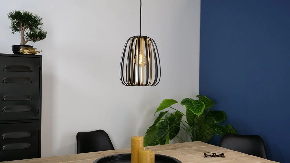 Eglo Encinitos Hanglamp E27 - Ø25,5cm - Zwart/Goud - afbeelding 6 van 6