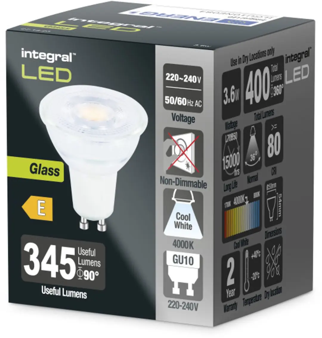 Integral GU10 LED Spot 4.7W 4000K - 3 Stuks