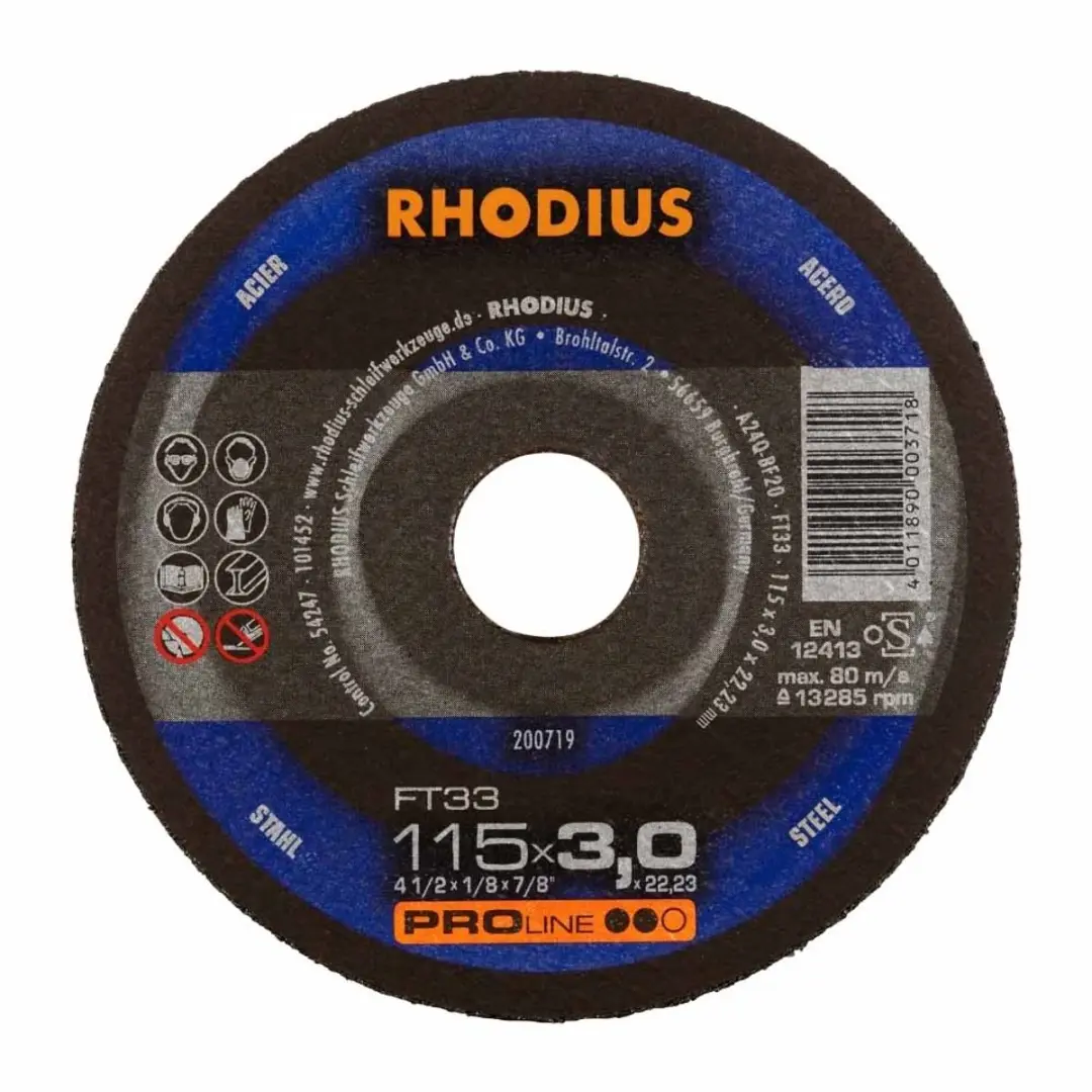 Rhodius Pro Doorslijpschijf Metaal 115mm x 3,0mm