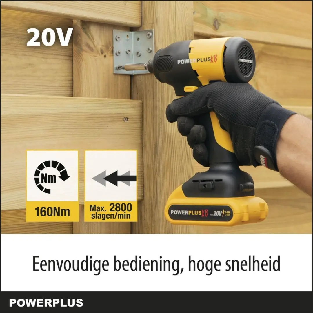 Powerplus POWXB30020 Accu Slagschroevendraaier 20V - 2.0Ah - 13-delig