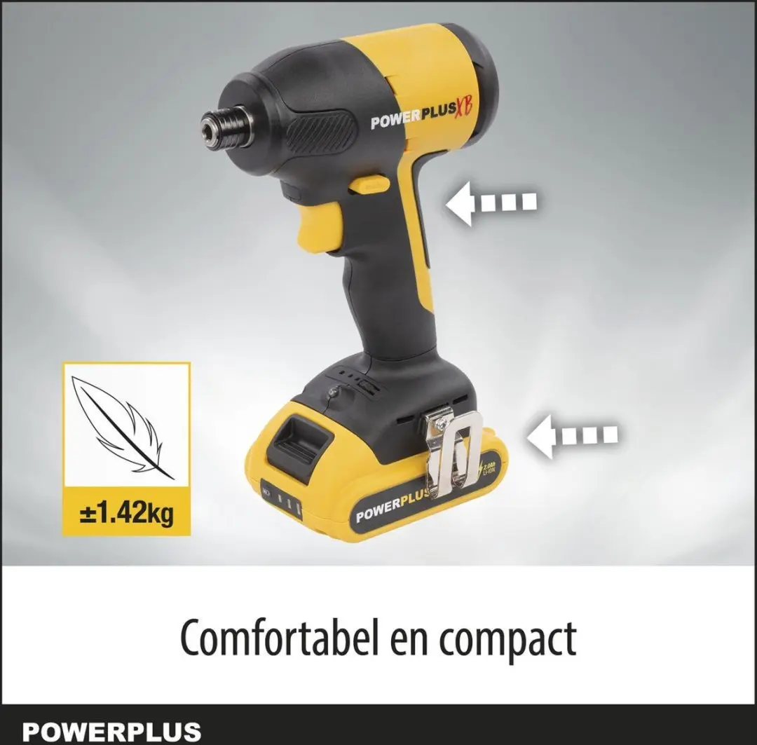 Powerplus POWXB30020 Accu Slagschroevendraaier 20V - 2.0Ah - 13-delig