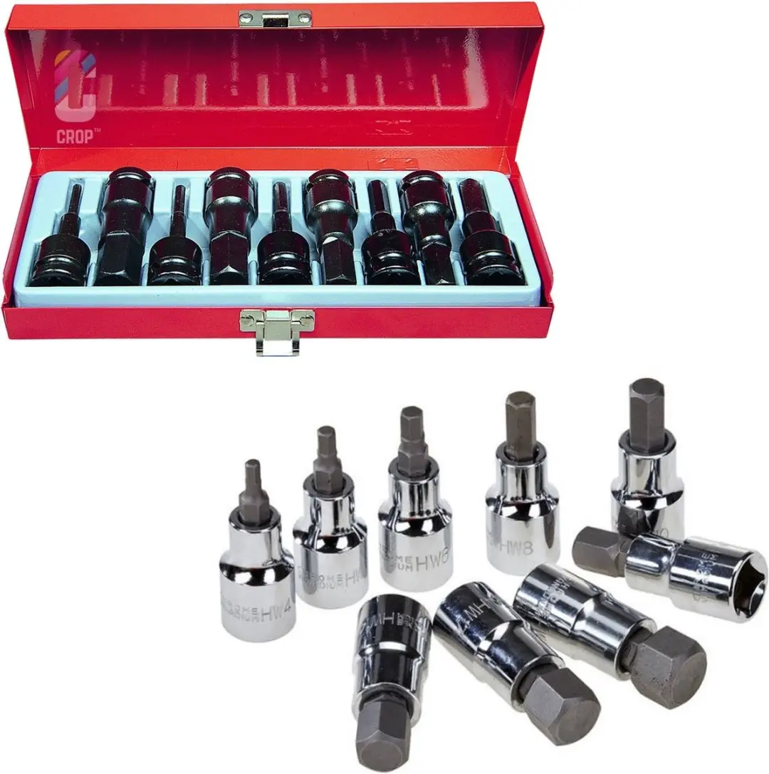 RODAC RA8674 Krachtdoppenset 9-delig - 4-19mm - 1/2" - Meerkleurig