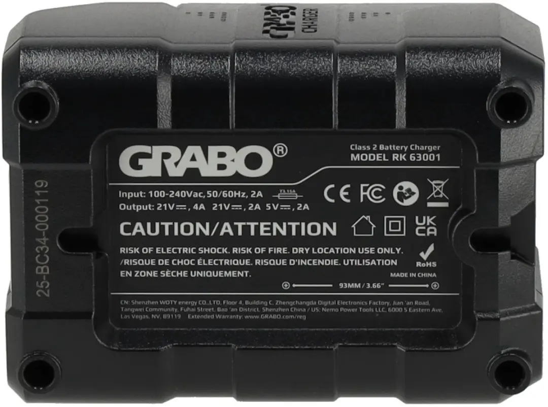 Grabo Pro Brushless Accu Lader - Zwart