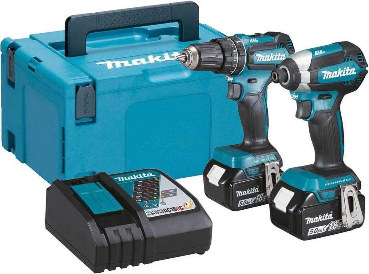 Makita DLX2283TJ Combiset 18V - 2-delig - 2x 5.0Ah