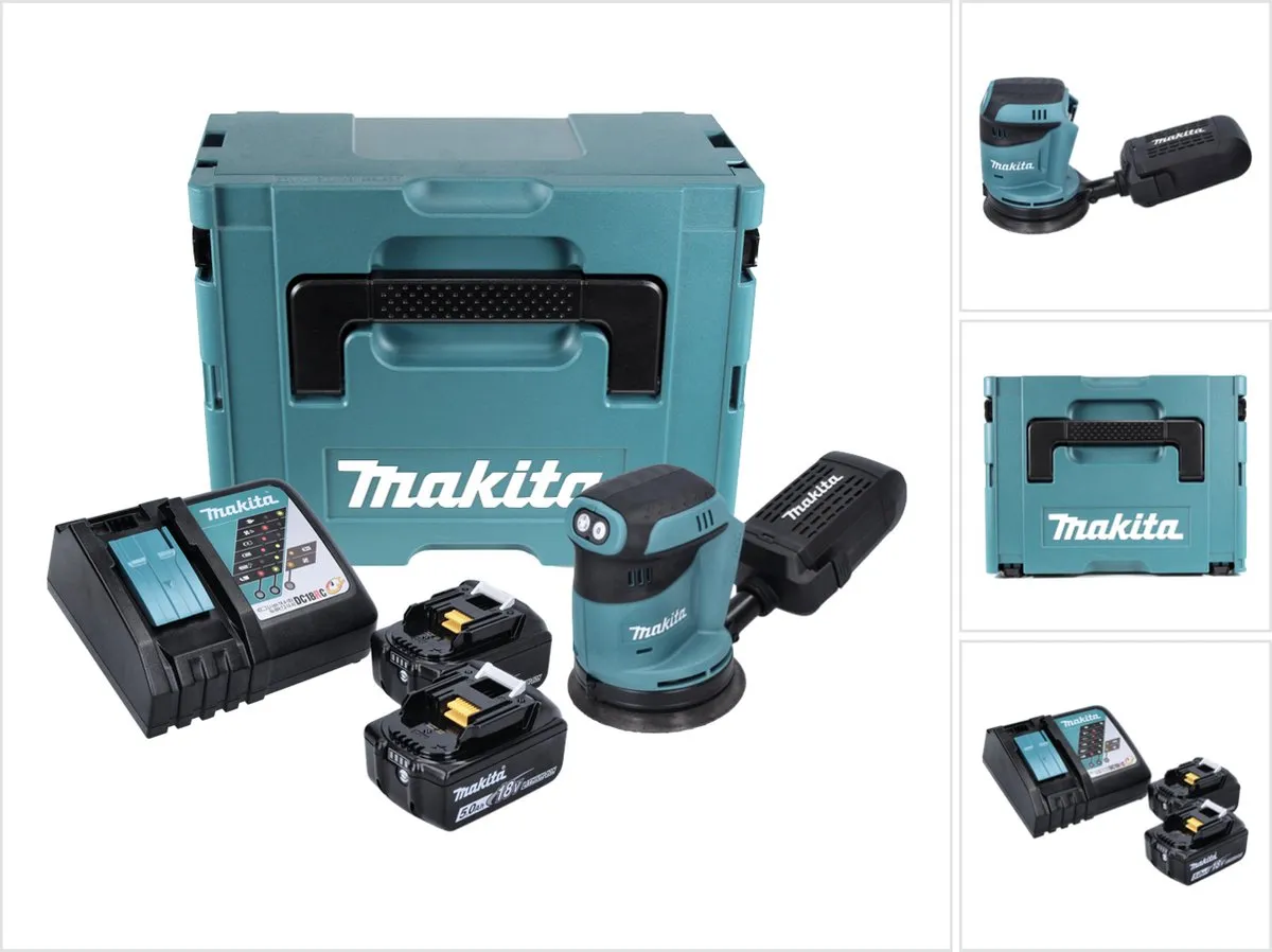 Makita DBO180RTJ Excenterschuurmachine 125mm - 2x 5.0Ah