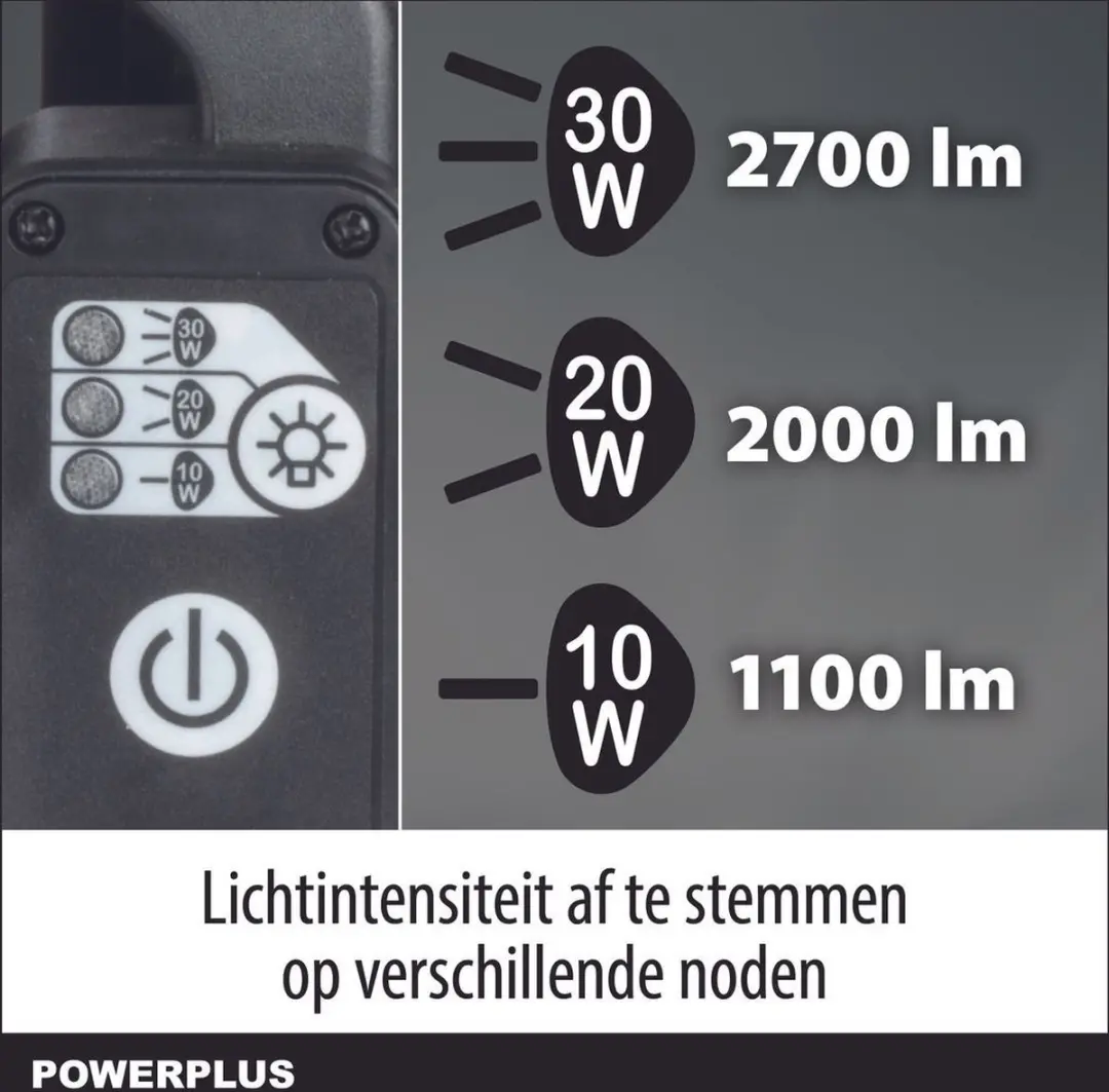 Powerplus POWDP8031 LED Bouwlamp 2700lm - 30x10W