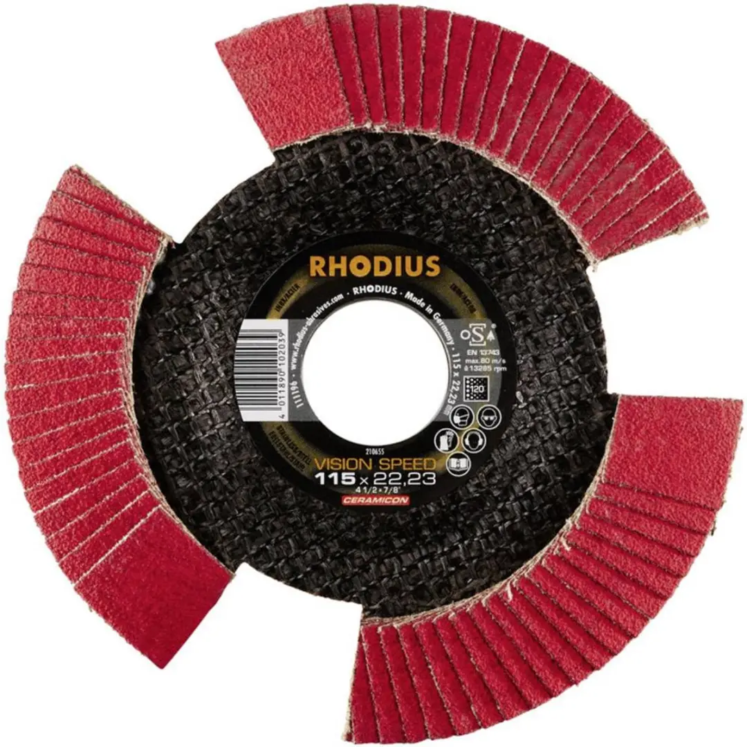 Rhodius VISION SPEED Lamellenschijf 115mm - RVS - 22.23mm