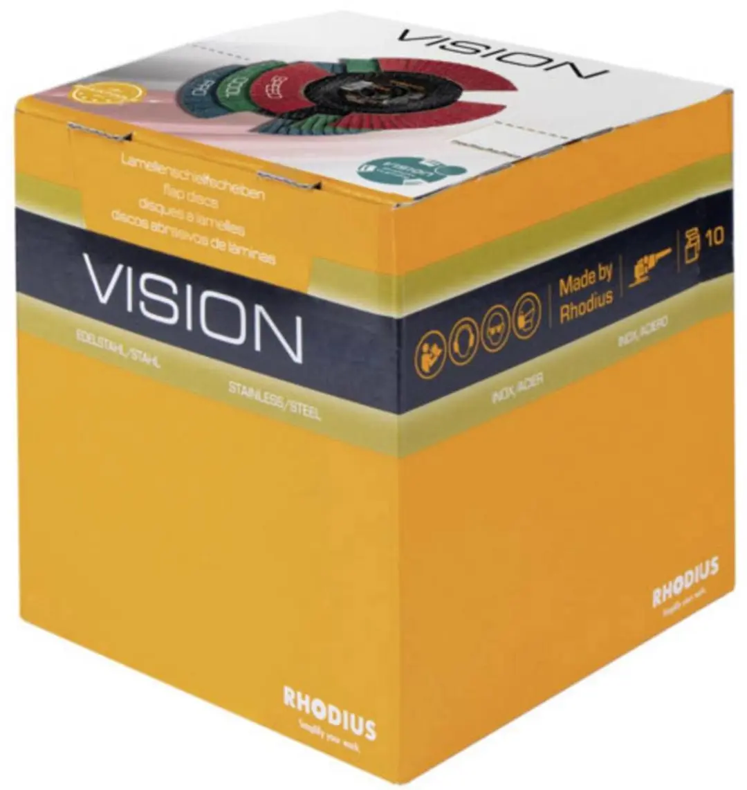Rhodius VISION SPEED Lamellenschijf 115mm - RVS - 22.23mm