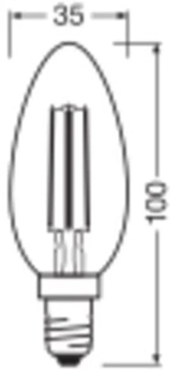 LEDVANCE Classic E14 Kaarslamp 4.2W 470lm - Zeer Warm Wit - afbeelding 3 van 6