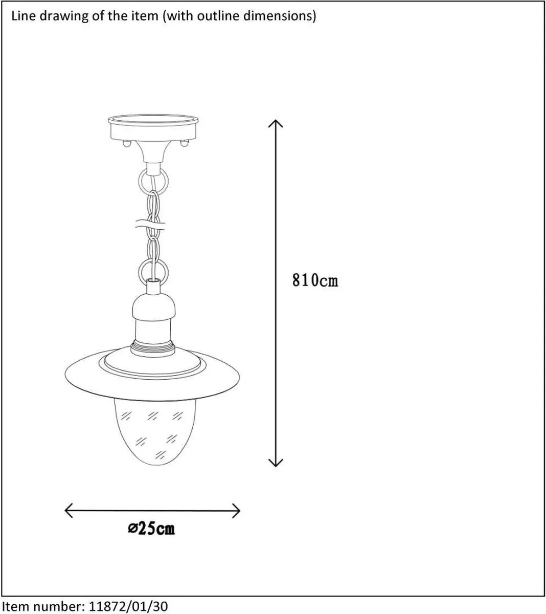 Lucide Aruba Hanglamp Ø25cm - 1xE27 - Zwart - afbeelding 6 van 6