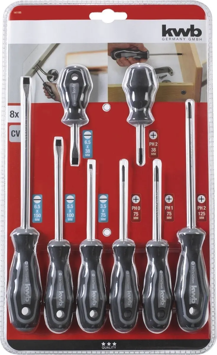 KWB Schroevendraaierset 8-delig PH 2