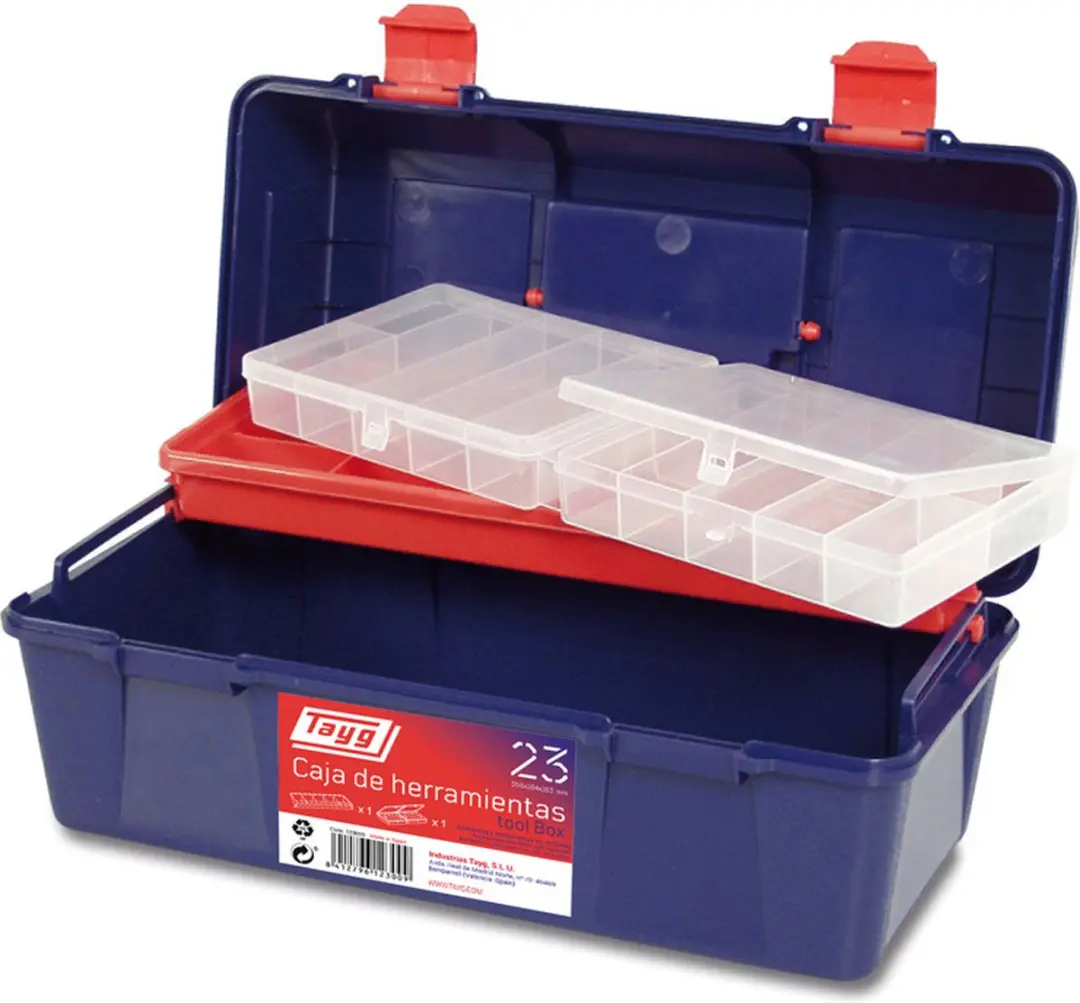 TAYG Gereedschapskoffer TG23 - 356x184x163mm - Met inlegbak & sorteerdoos