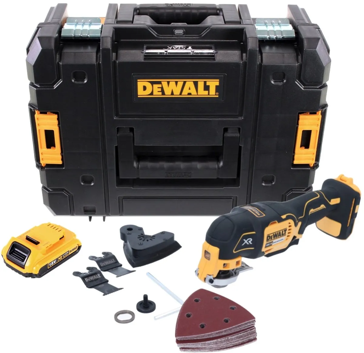 DeWalt DCS 355 NT Accu-Oscillator Multitool 18V - 2,0Ah - 9 Stuks - afbeelding 3 van 5