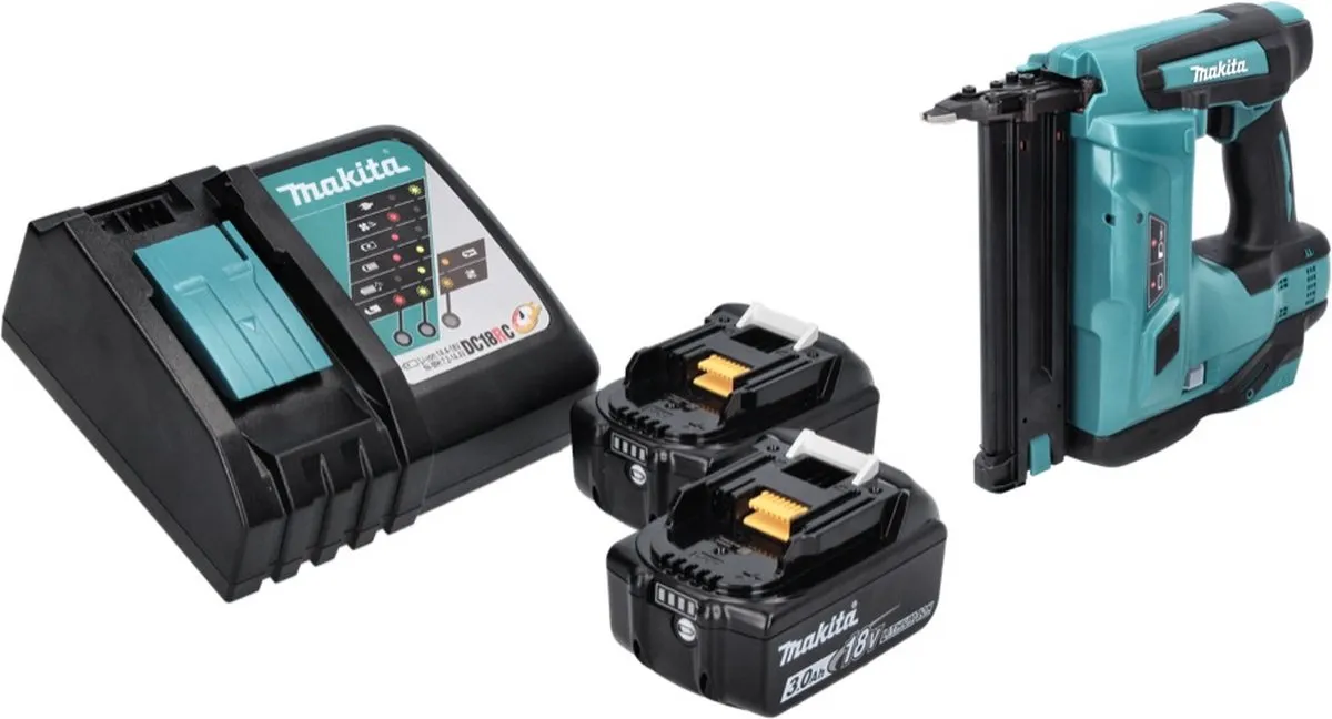 Makita DBN 500 RF Staande Spijkermachine - 18V - 2x 3.0Ah Accu + Lader