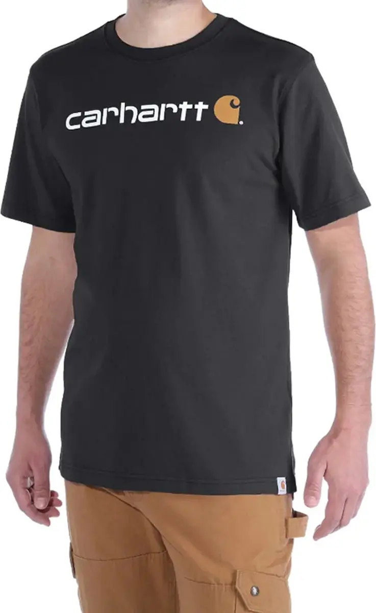Carhartt Core Logo Carbon Heather T-shirt Heren