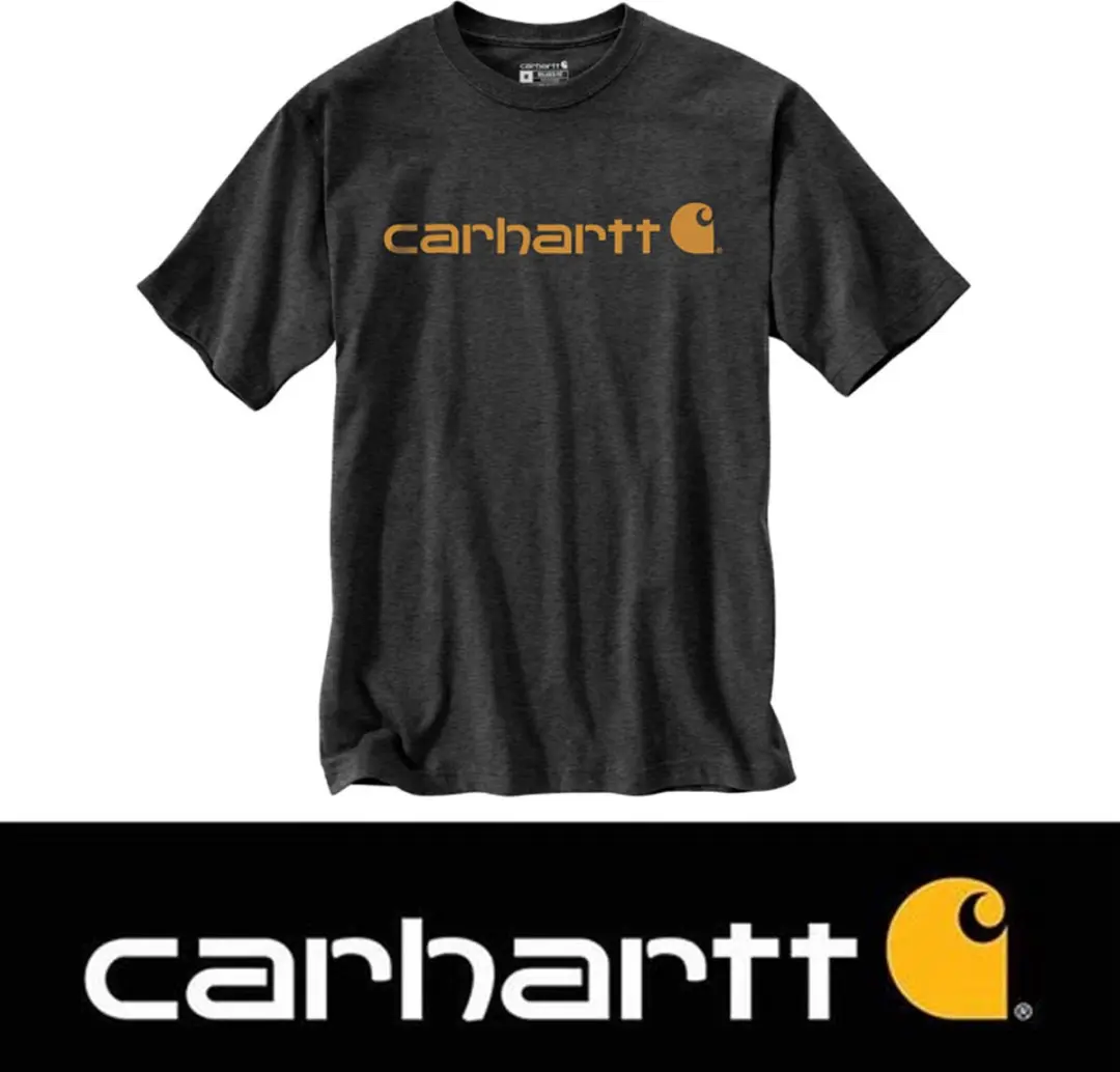 Carhartt Core Logo Carbon Heather T-shirt Heren