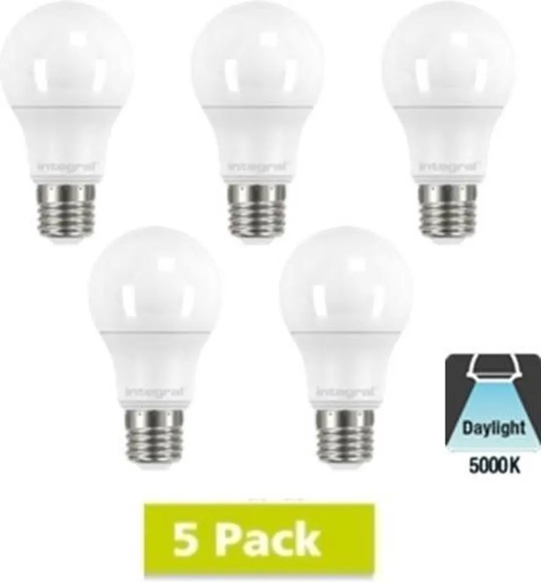 Integral E27 LED A60 7W 806lm 5000K - 5 Stuks