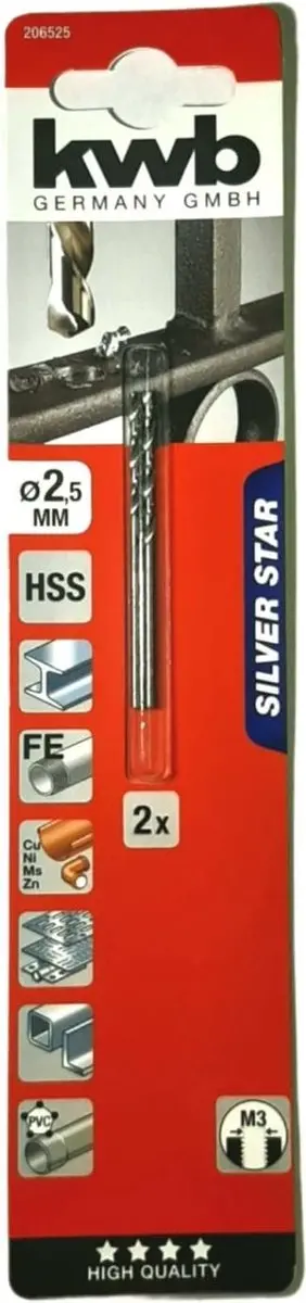 KWB HSS Metaalboor Silver Star 2.5