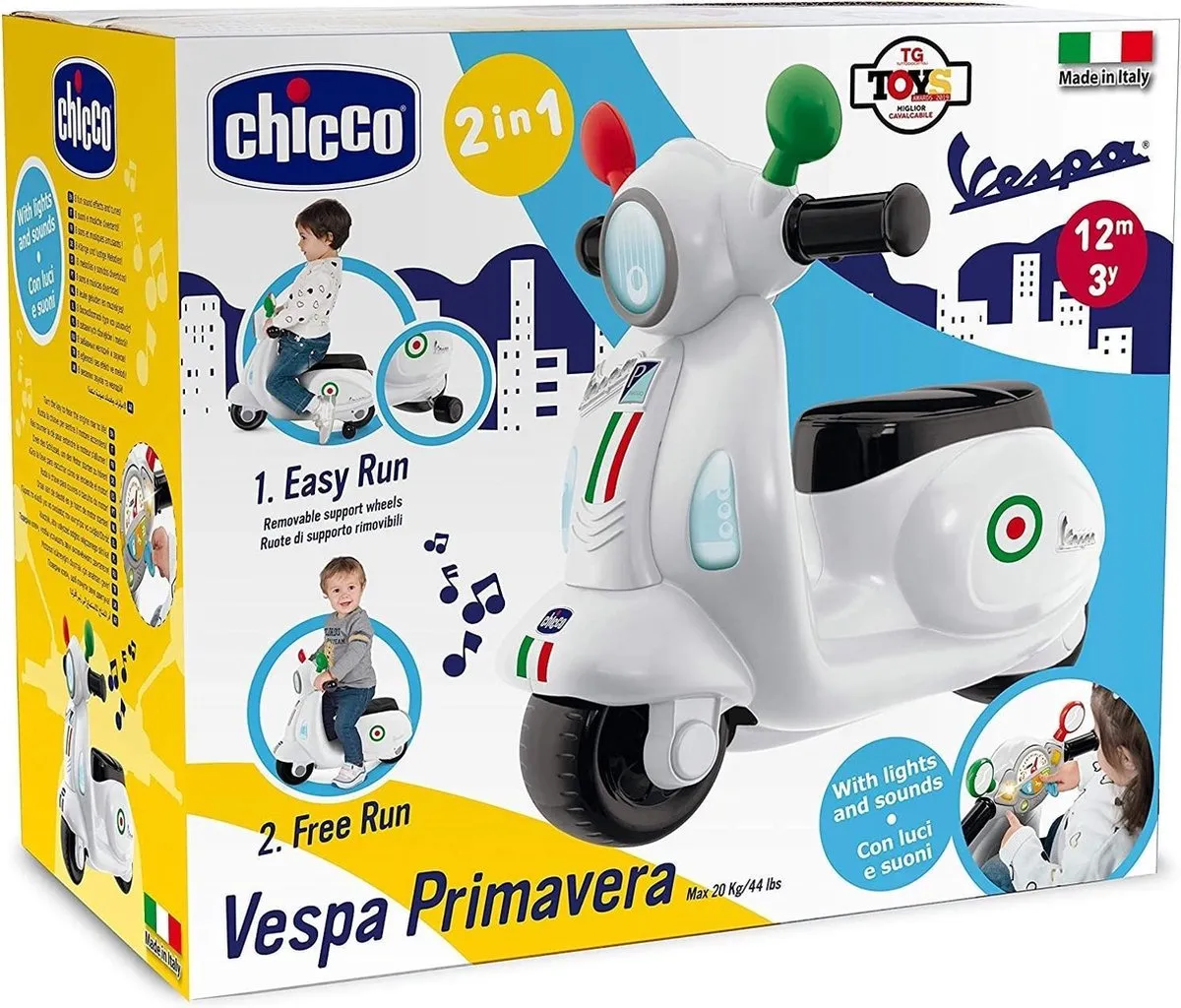 Chicco Loopwagen Vespa Primavera Italy Junior 55x45cm - Wit