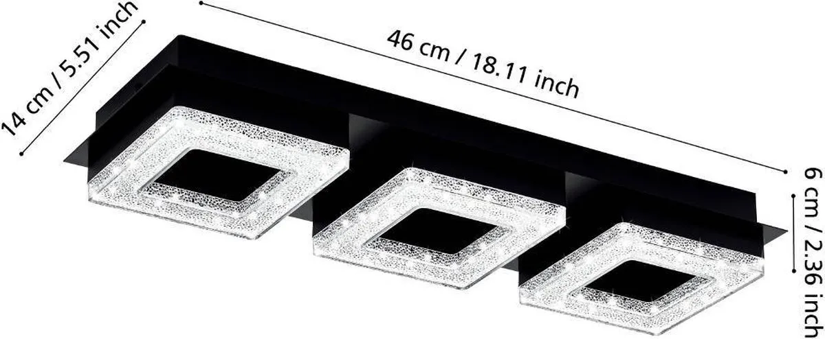 Eglo Fradelo 1 Plafondlamp LED 46cm - Zwart