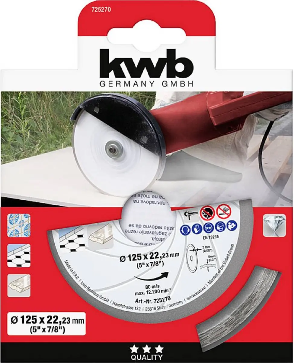KWB 725270 Diamanten Doorslijpschijf 125mm